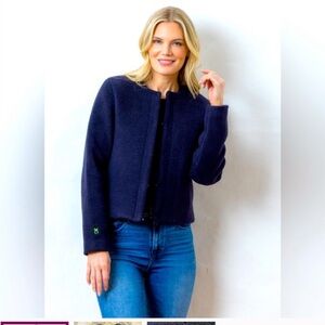 Dudley Stephens Catrock Jacket Navy Blue Size Small Fleece Cardigan